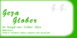 geza glober business card